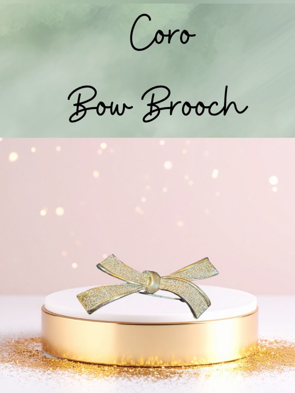 Coro Silver Tone Bow Brooch